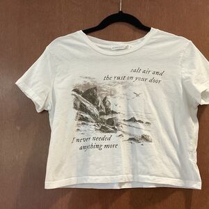 Altar'd State White Graphic Crop Top